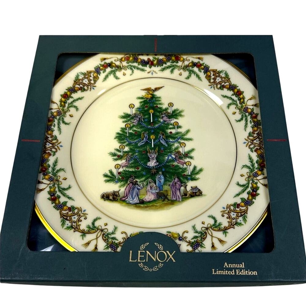 LENOX Christmas Trees Around the World 10.75" Plate ITALY 1997-Original Box Rare